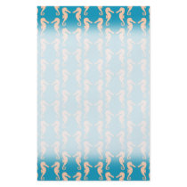 Teal and Peach Colour Seahorse Pattern.