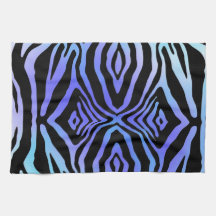 Teal and Purple animal print towel