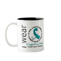 Teal And White For My Friend 17 Cervical Cancer Mugs