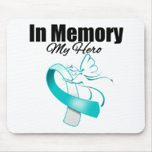 Teal and White In Memory of My Hero Mousepad
