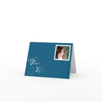 Teal and White Modern Classic Thank You card