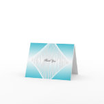 Teal and White Zebra Diamond Wedding Thank You Cards