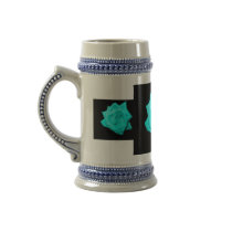 Teal aqua coloured rose solid black background coffee mug