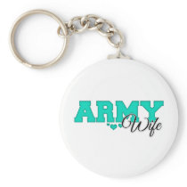 Teal Army Wife Key Chain