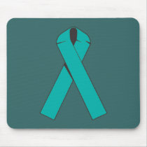 Teal Awareness Ribbon Products Mouse Pads