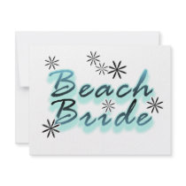 Teal Beach Bride Tshirts and Gifts Custom Invitation