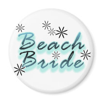 Teal Beach Bride Tshirts and Gifts Refrigerator Magnets
