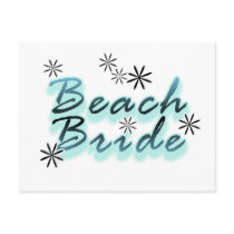 Teal Beach Bride Tshirts and Gifts Postcards