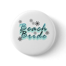 Teal/Black Beach Bride Button