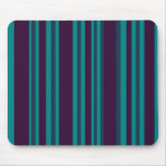 Teal blue and black stripes mousepads