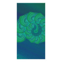 Teal, blue and green shell graphic.