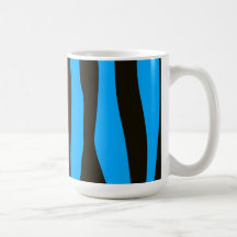 Teal Blue Black Tiger Zebra Stripes Wild Animal Mugs