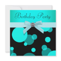 Teal Blue Bubbles Any Number Birthday Party