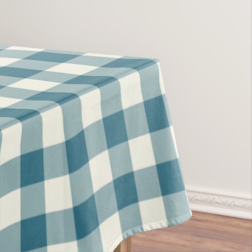 Teal Blue Gingham Pattern Check Tablecloth Zazzle