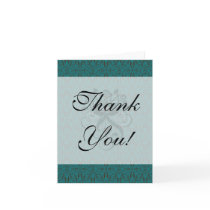 teal blue green swirl damask ornate pattern greeting cards