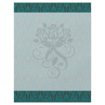 teal blue green swirl damask ornate pattern personalised flyer