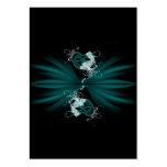 Teal Blue Masquerade Party Table Cards Business Cards