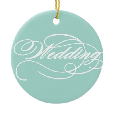 Teal blue Wedding ornament by Cards by Cathy