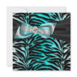 Teal Blue Zebra All Occasion Party Invitation