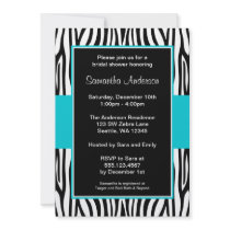 Teal Blue Zebra Bridal Shower