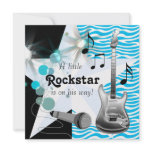 Teal Blue Zebra Rockstar Baby Boy Shower