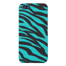 Teal Blue Zebra Stripes Wild Animal Prints Novelty Cover For iPhone 5