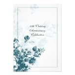 Teal Bouquet Wedding Anniversary Invitations