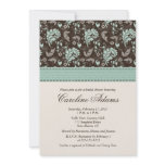 Teal Brown Bridal Shower Invitations