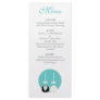 Teal Cake Pop Wedding Menu Rack Card Template