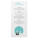 Teal Cake Pop Wedding Menu rack cards