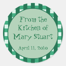 Teal Chequered Border Canning Label Stickers