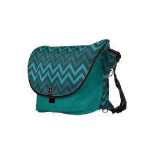 Teal Cheveron Zigzags Messenger Bag