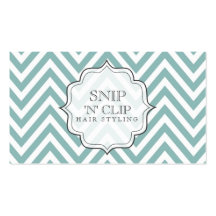 Teal Chevron Filigree Stripes Hair Stylist Cards Business Card Templates