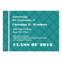 Teal Cross Texture New Grad Announcement