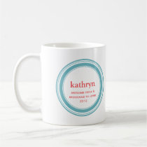Teal custom bridesmaid bachelorette coffee mug mugs