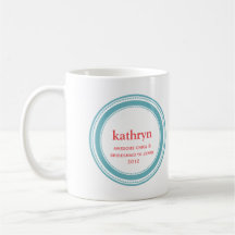 Teal custom bridesmaid bachelorette coffee mug