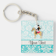 Teal Damask Equestrian