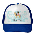 Teal Damask Equestrian Hats