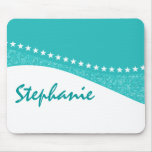 Teal Dazzling Star Curves Mousepad