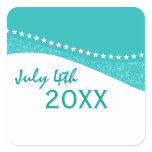 Teal Dazzling Star Curves Stickers