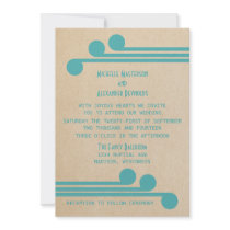 Teal Deco Chic Wedding Invite