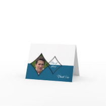Teal Diamond Class Graduation Thank You card