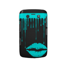 Teal Dip Lips Black BlackBerry Bold Case-Mate
