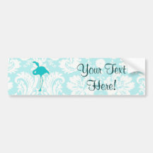 Teal Flamingo Bumper Sticker