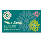 Teal Flower Power Business Cards