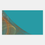 Teal Fractal Background Rectangle Sticker
