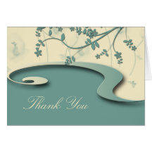 Teal Garden Thank You Cards