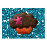 Teal Glitter and Cupcake business cards