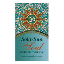 Teal  & Gold Sunshine Yoga New Age Business Cards