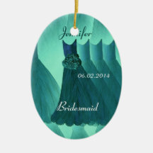 TEAL GREEN Bridesmaid Thank You Wedding Ornaments